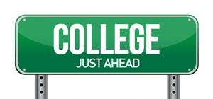 College Just Ahead Sign 